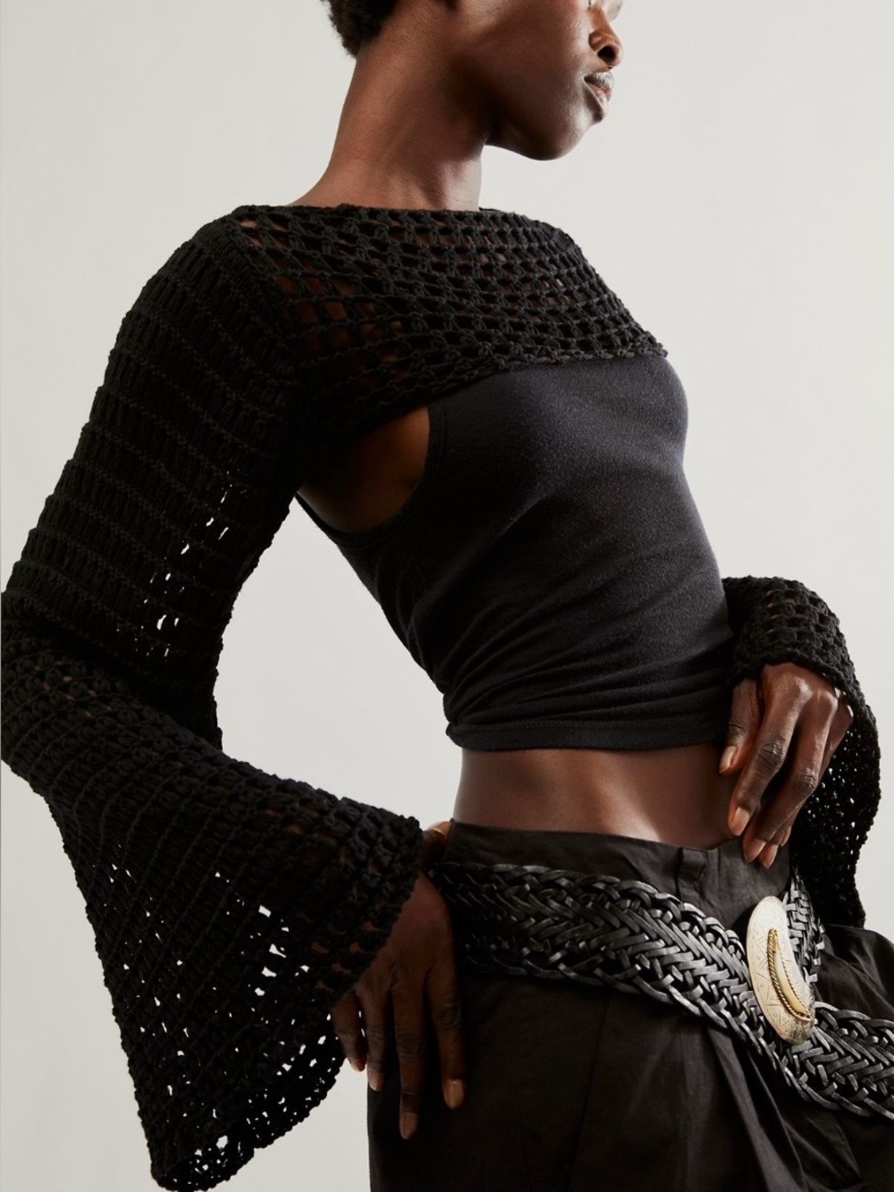 Free People Hayley Crochet Bolero M/L